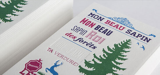 Cartes de visite letterpress relief papier épais
