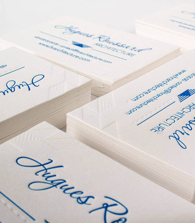 Cartes de visite type de papier
